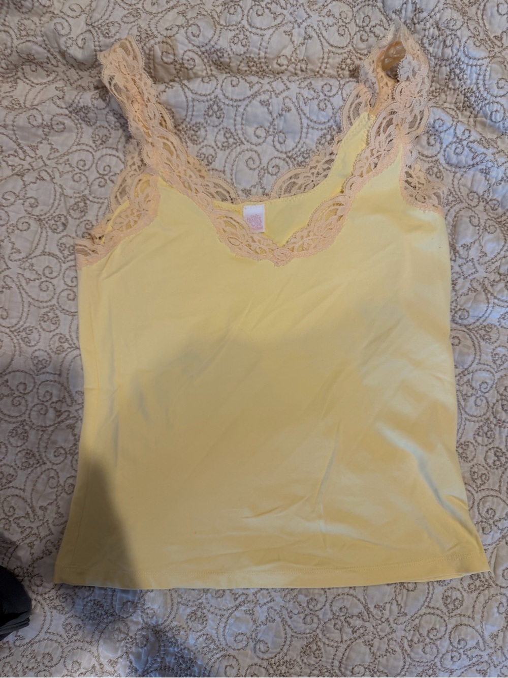 Only Hearts Pale Yellow Lace-Trim Camisole